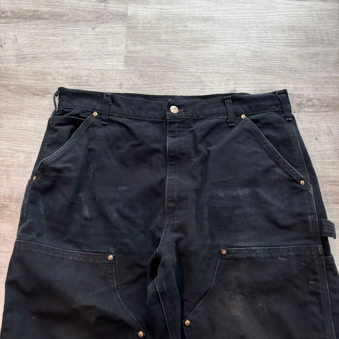 【希少USA製】カーハートダブルニー B01 フェードブラックW34相当#565