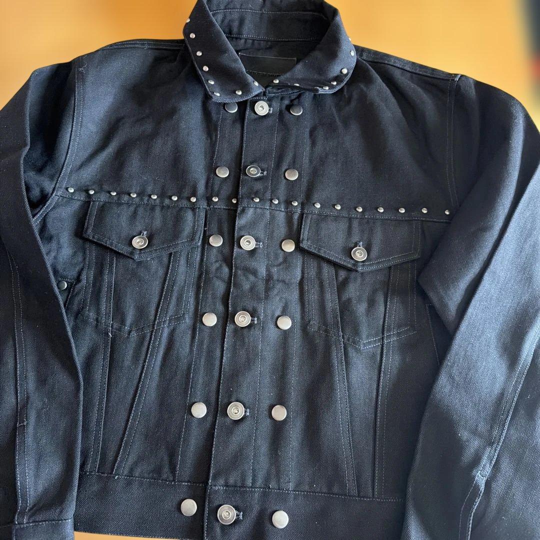 ANDER HUNK スタッズ付きデニムジャケット 黒