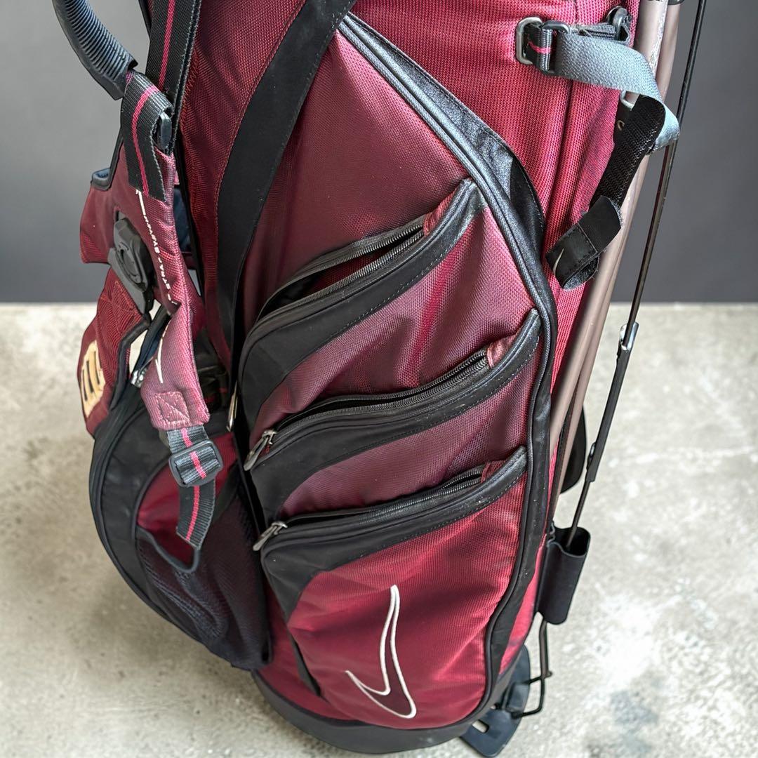 希少品廃盤モデル‼️Nike バーガンディ 軽量スタンドキャディバッグ　8分割