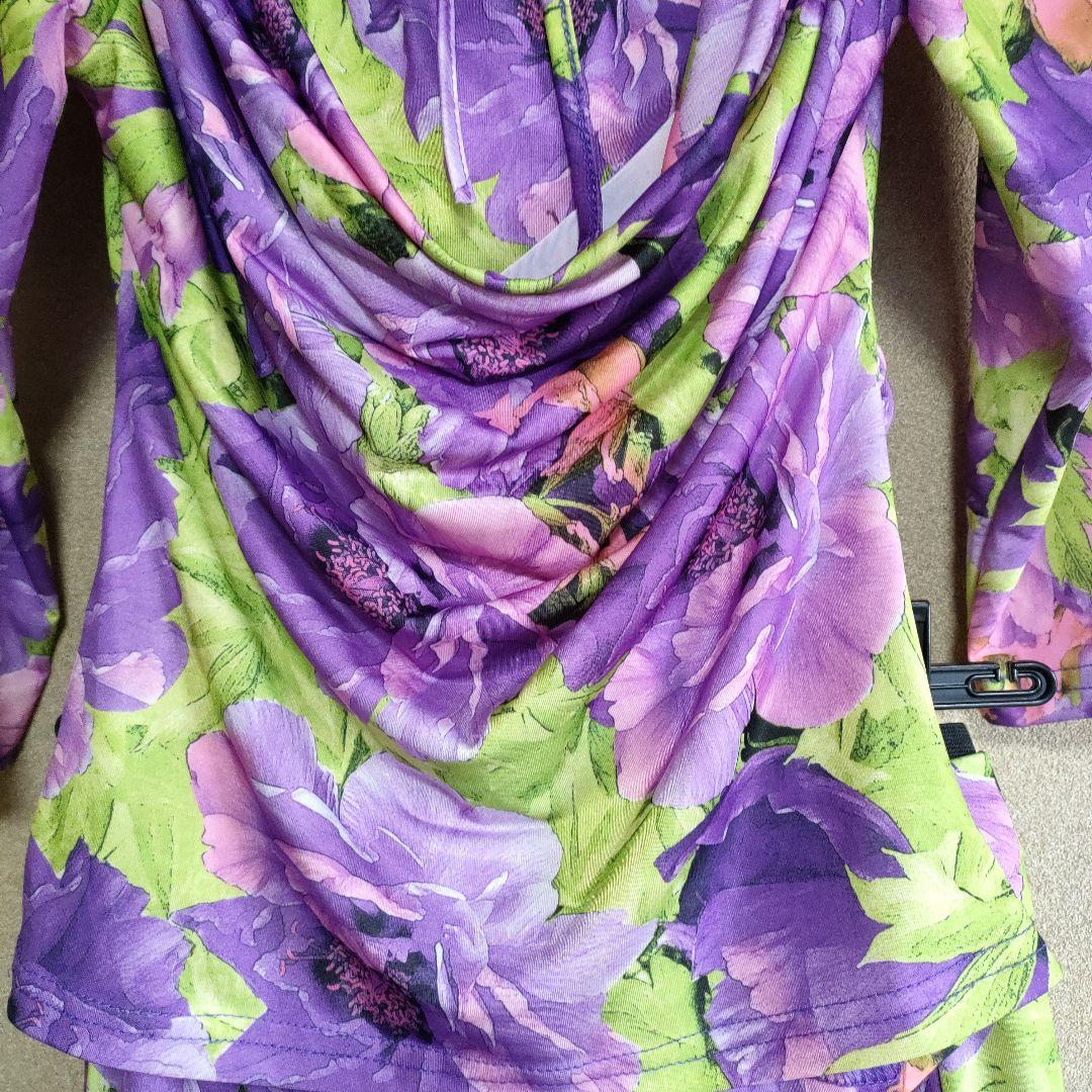 社交ダンス 　春らしい華やかなセットアップ M～L　ラテン、スタンダードに最適