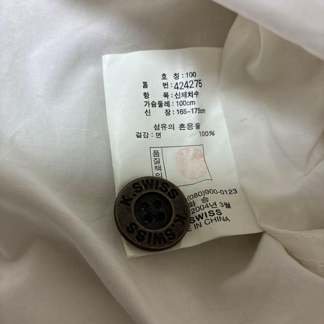 K-SWISS ホワイト ショートスリーブシャツ 100