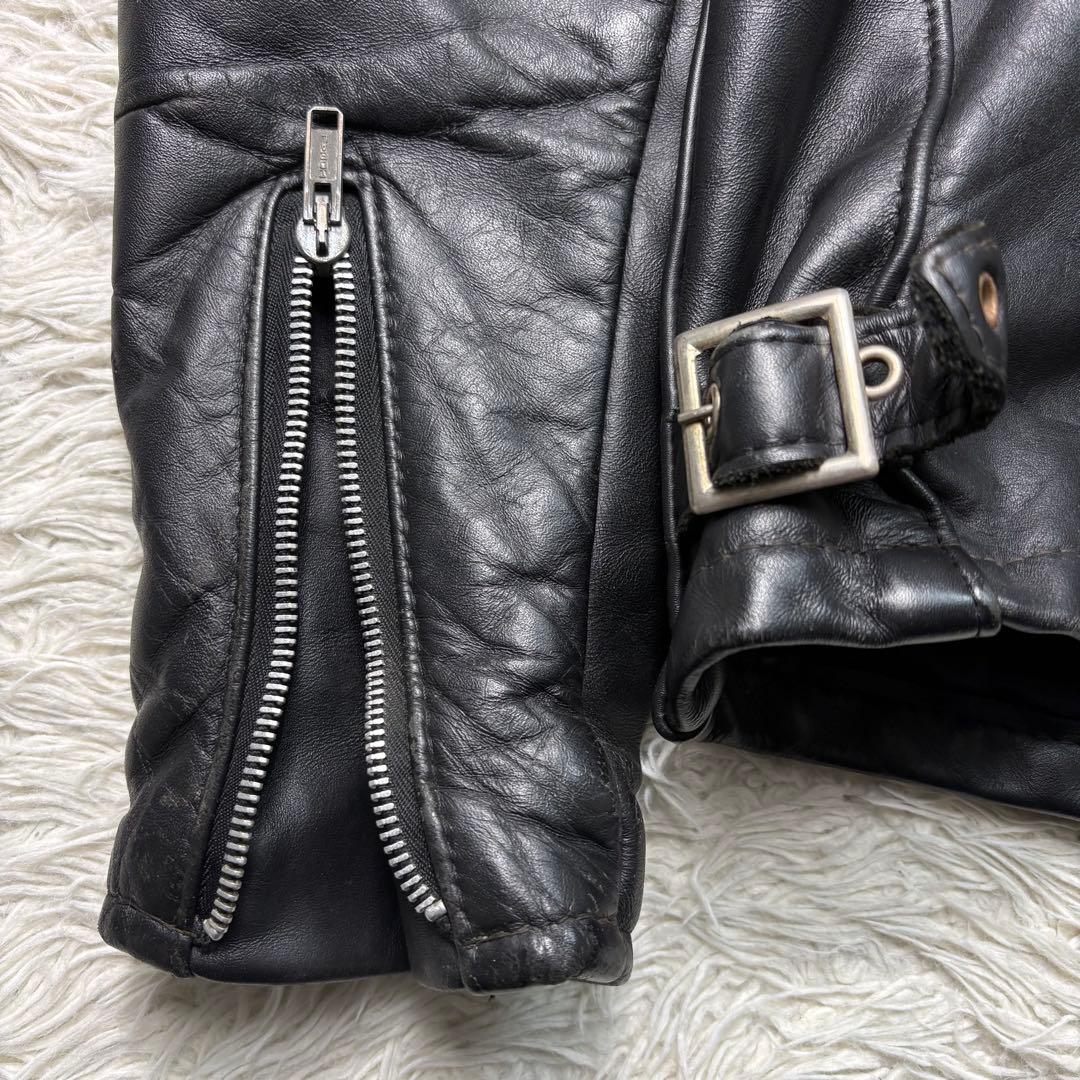 良品　Lサイズ相当　ショット　641 シングルライダースジャケット　バイカー　黒