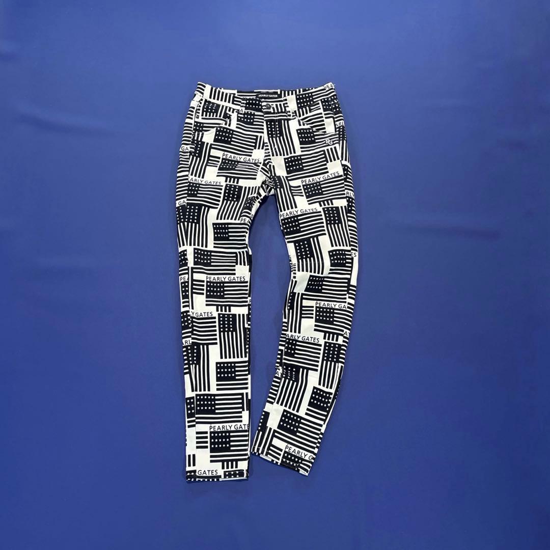 パーリーゲイツ　ロングパンツ　1/M 星条旗　総柄　オールシーズン