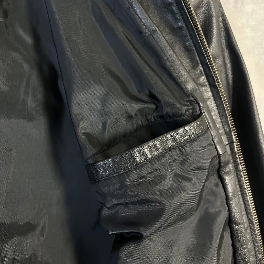 レザージャケット　a-2 革ジャン　LUAU 90s古着　本革　ブラック　短丈