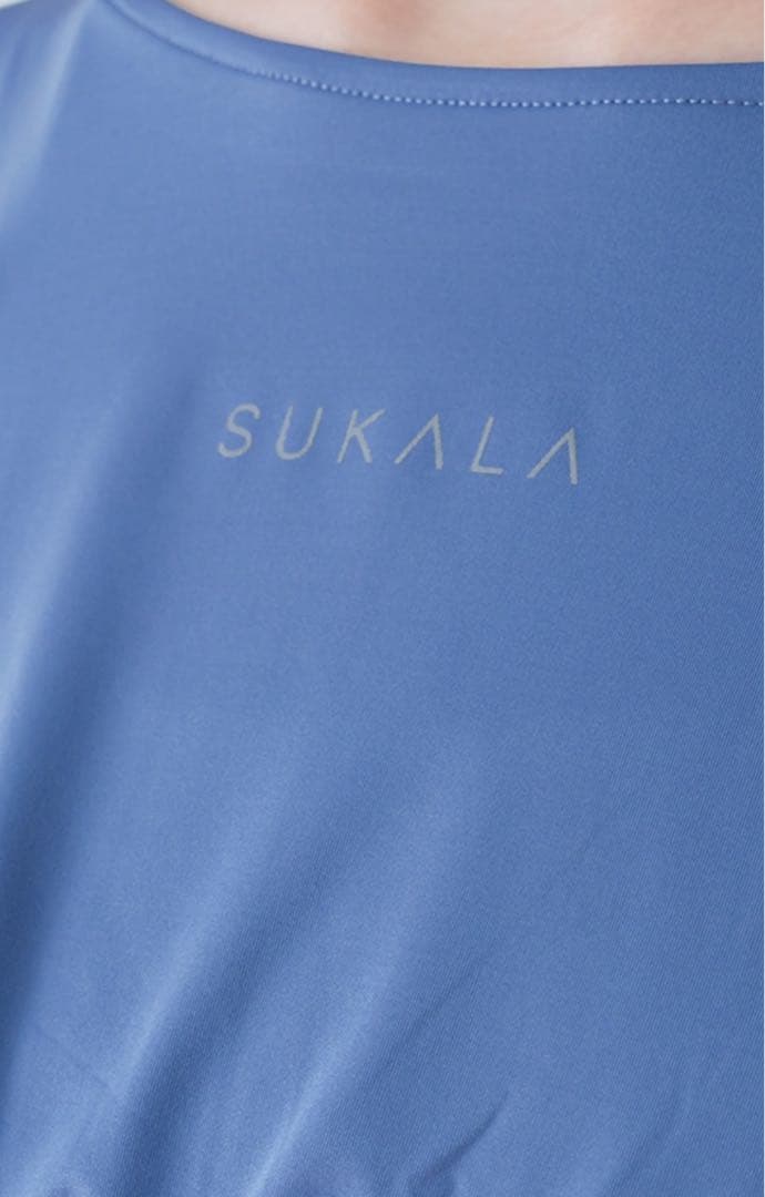 【新品】SACRA ブルー フレンチスリーブ ヨガウェア