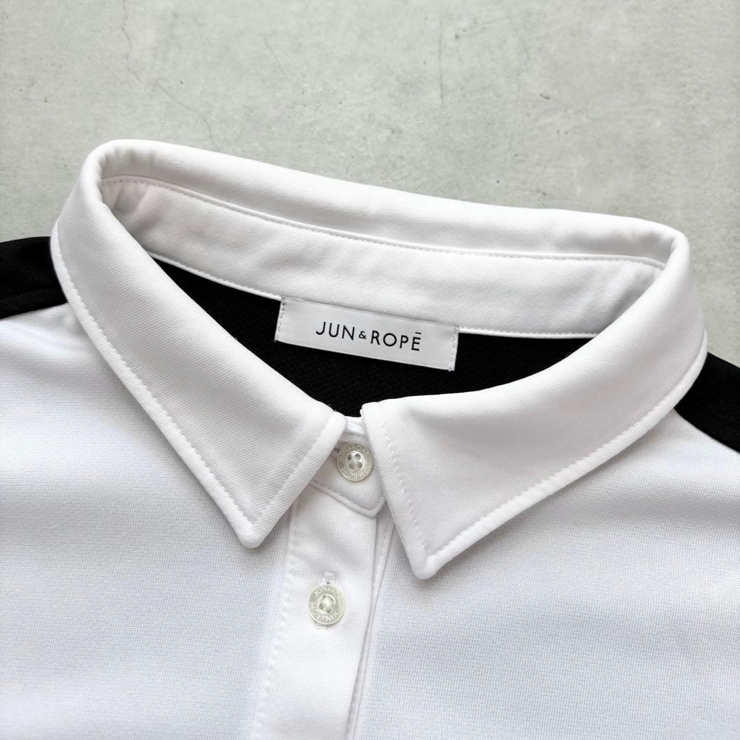 【美品】Jun&Ropé ジュンアンドロペ バイカラー ノースリーブポロシャツ