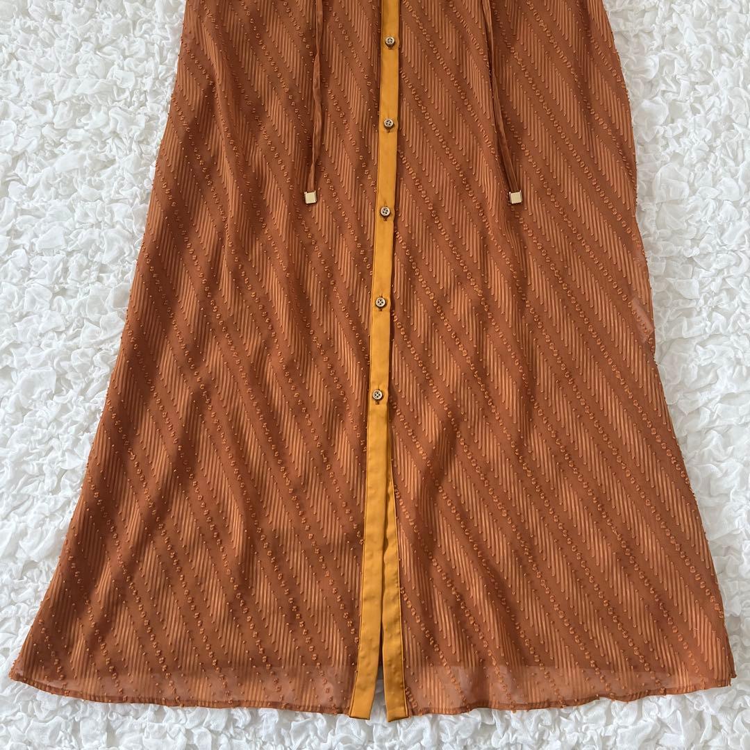 ラブレス　撥水シアーシャツドレス　ロングシャツワンピース　2way 七分袖　S