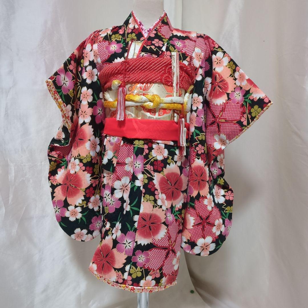 七五三　３歳　女の子 作り帯スタイル フルセット