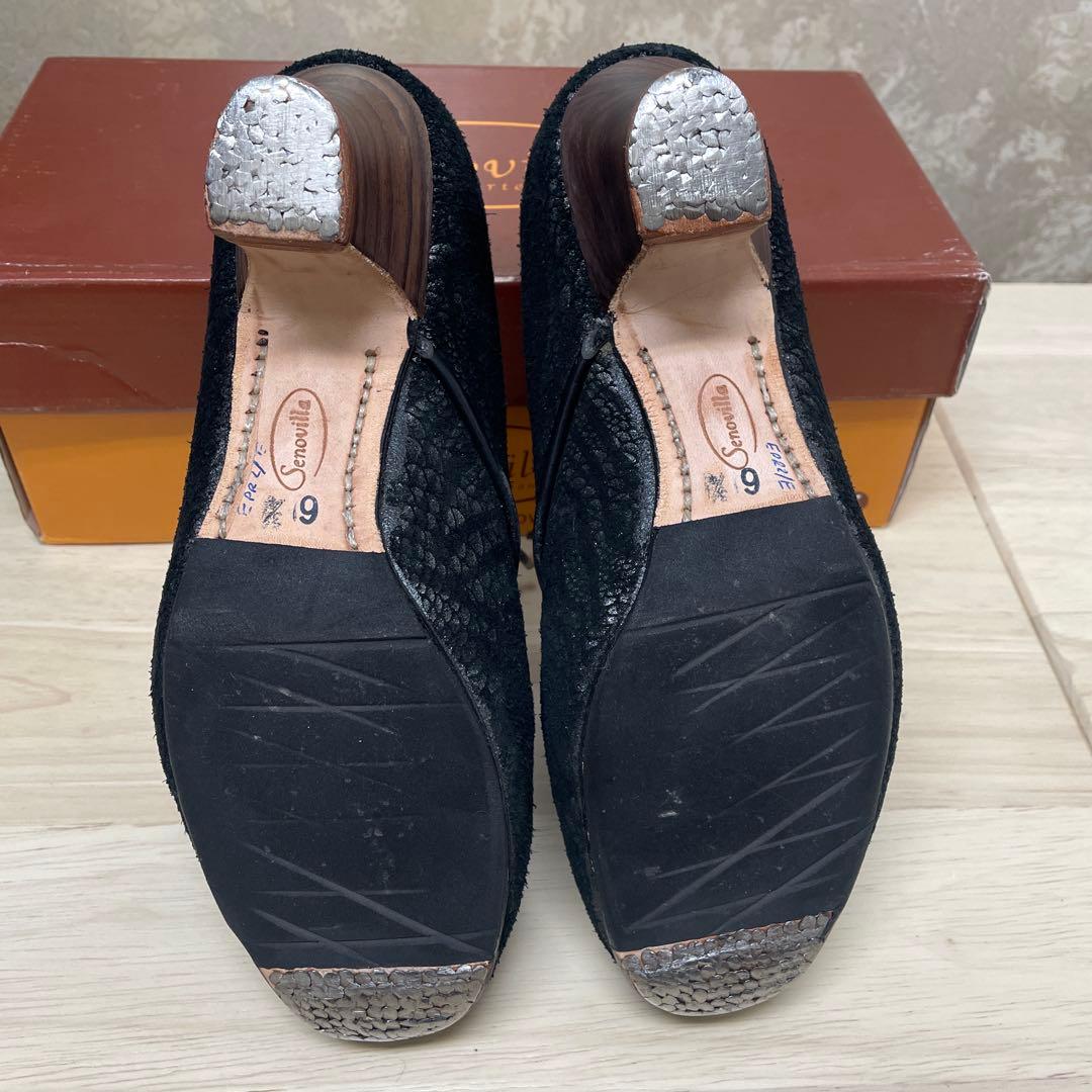 36.75 極細幅 セノビージャ特殊革 黒 カルメン カレーテ