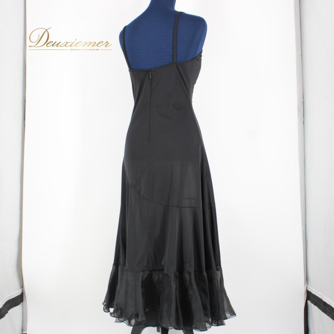 【美品 日本製社交ダンス衣装】ワンピース ドレス ペチコート パニエ 9号 黒