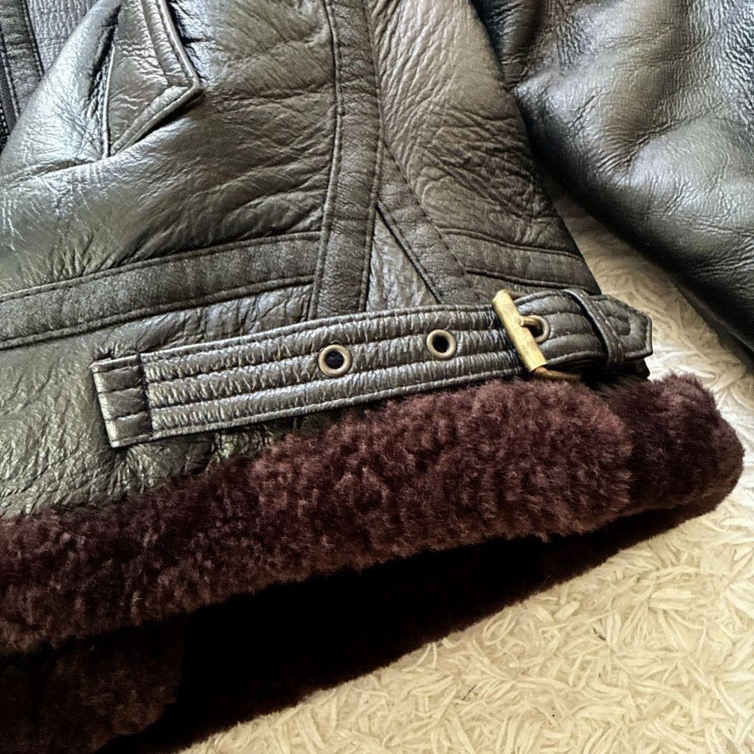 US ARMY B-3 羊革 リアルムートン フライトジャケット ブラック