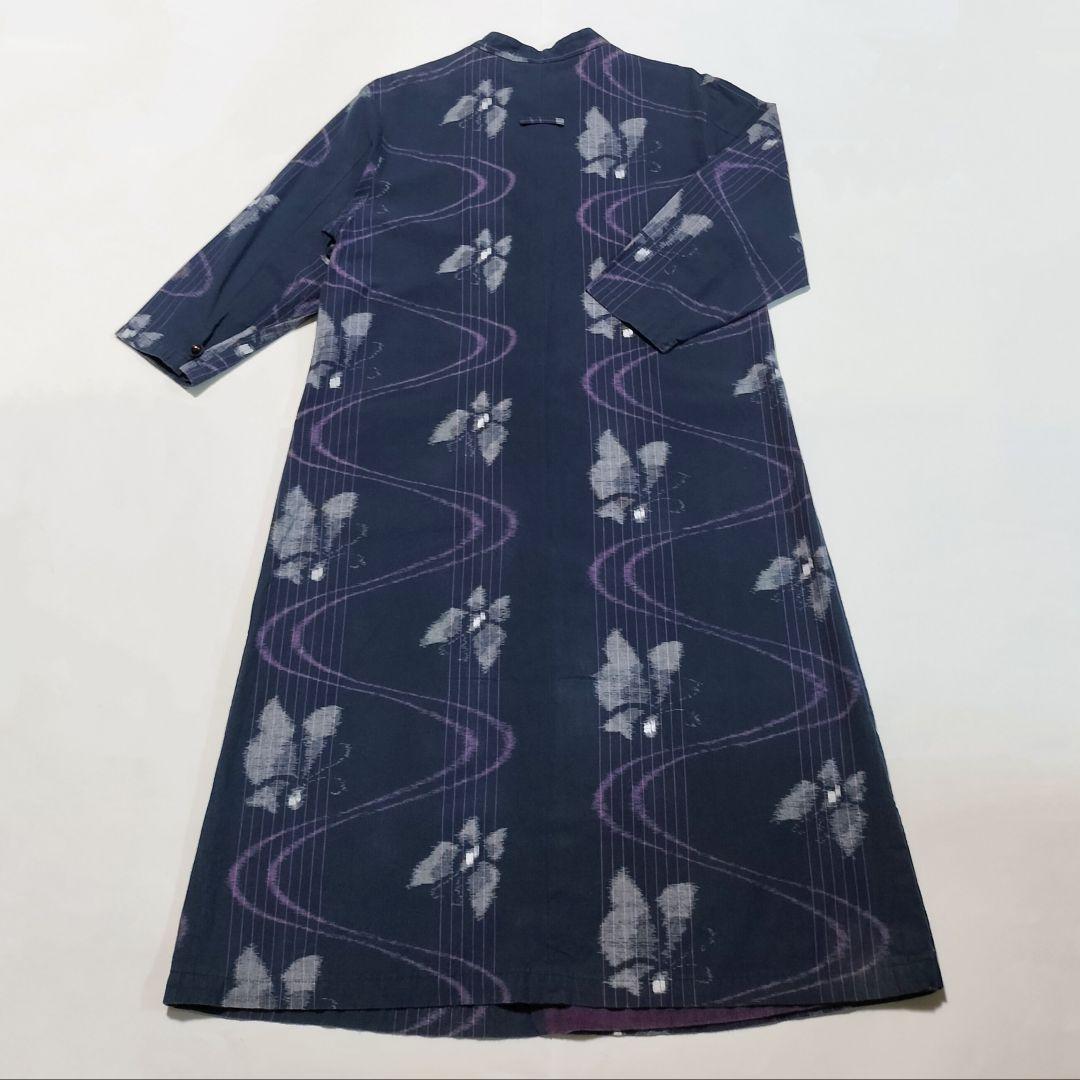 藍暦*かすりの里*ロングワンピース*日本製*久留米絣