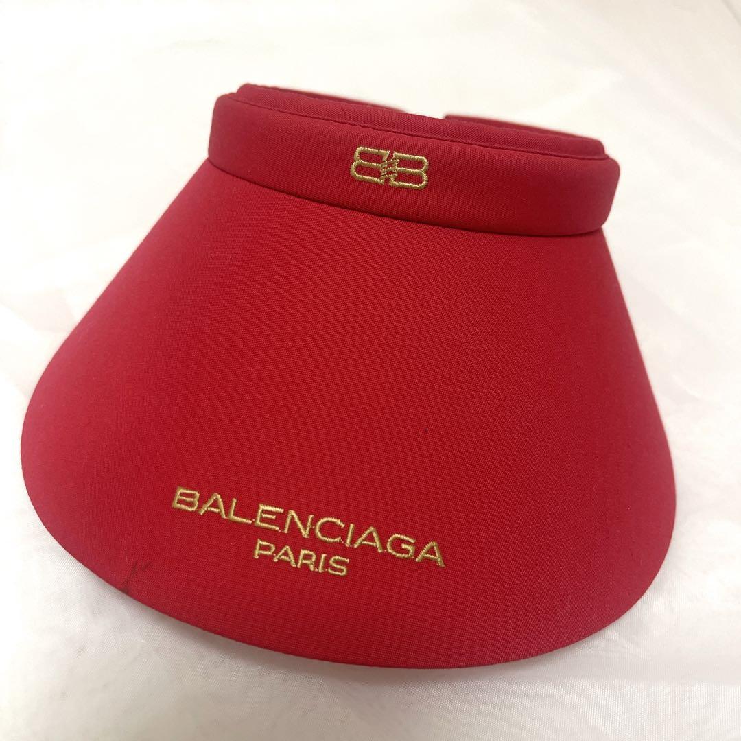 バレンシアガ BALENCIAGA サンバイザー 赤
