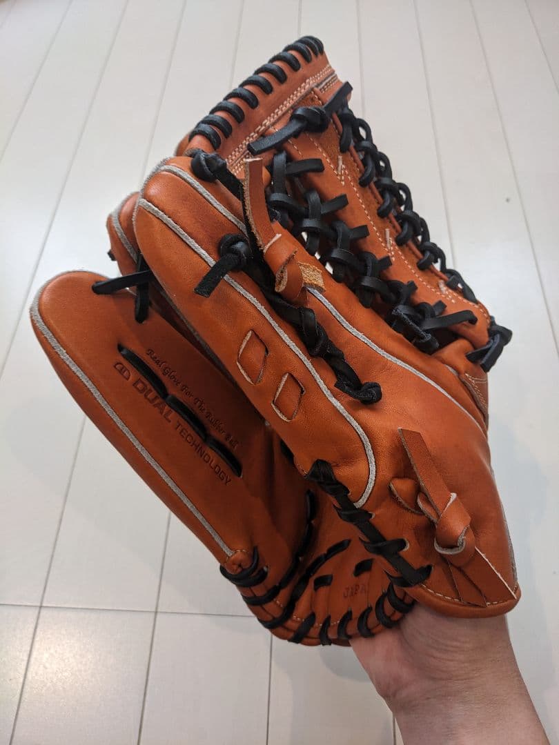 【美品】Wilson ウィルソン 左用 外野用 軟式グローブ ブラウン