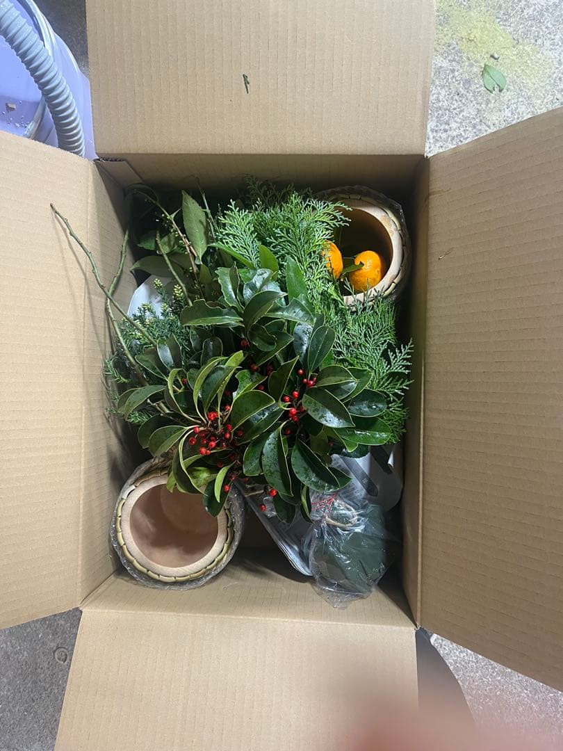 門松一対　高さ設置後約50センチ サービス装飾付き