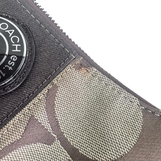 コーチ シグネチャー クロスボディ ショルダー セミショルダー ダークブラウン