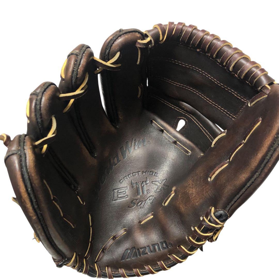 【良品】ミズノ 軟式グローブ World Win ブラウン 左利き