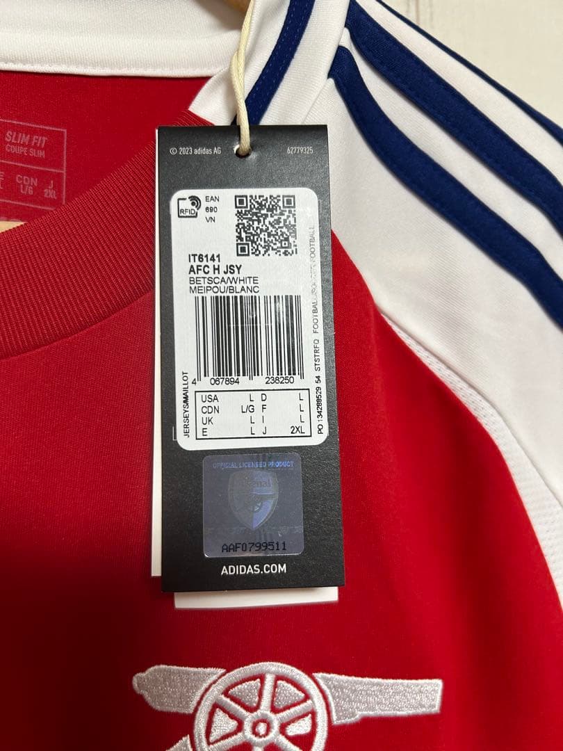 【正規品】ライス アーセナル24/25ホームユニフォーム 新品未使用