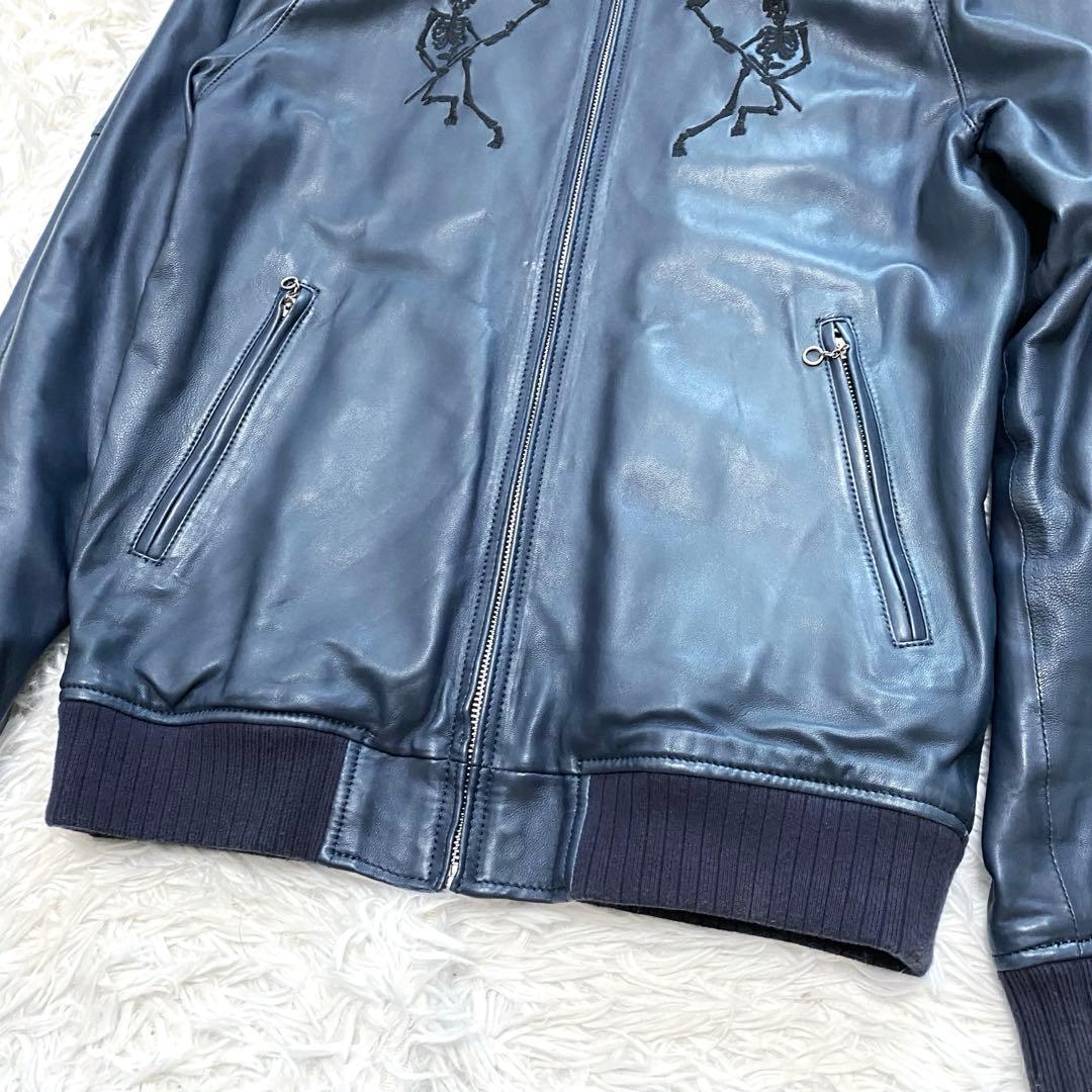 Thee Hysteric XXX 羊革 シングルライダース　骸骨　刺繍