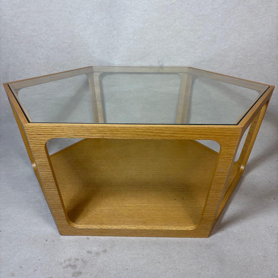 桜屋工業 CHERRY LT-69 六角形 センターテーブル ガラステーブル