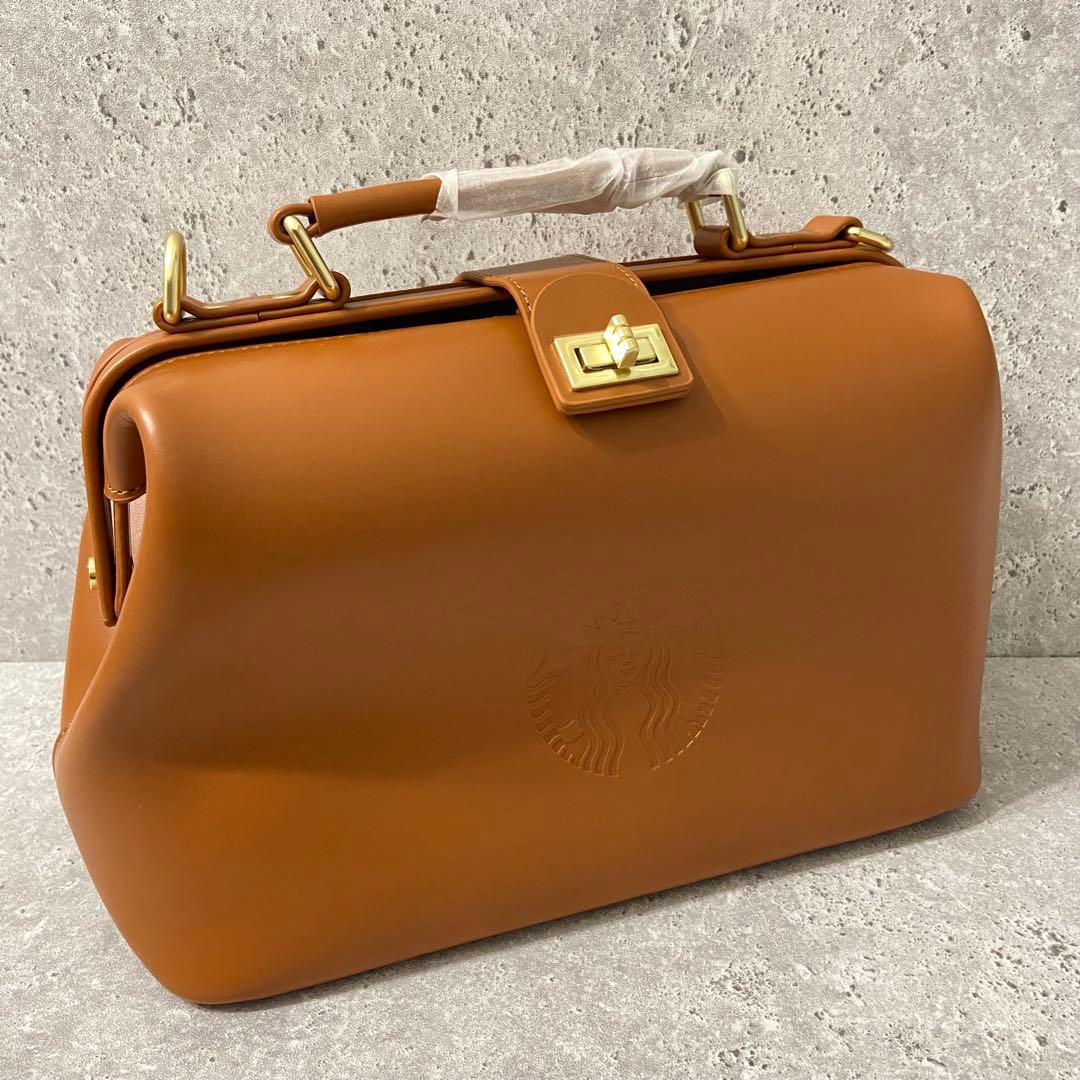 【新品】スターバックス 2WAY レザーカフェバッグ ブラウン