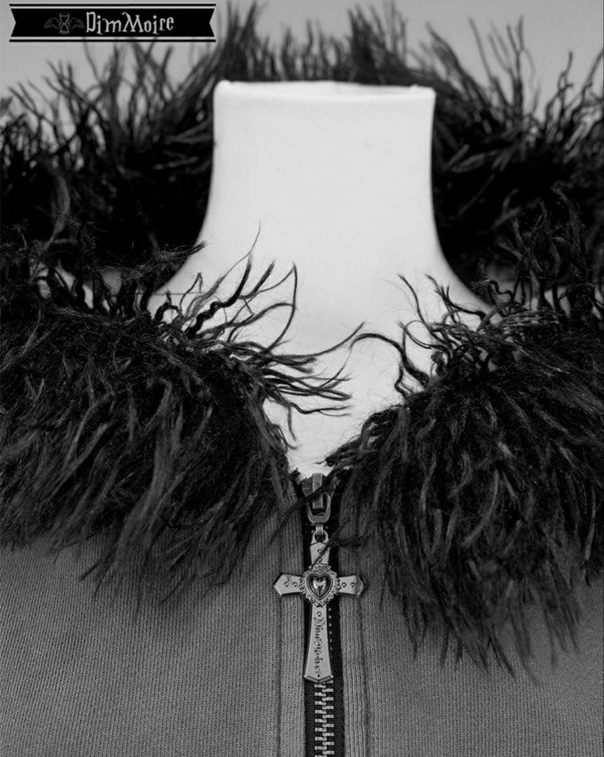 【未使用・タグ付き】DimMoire ファーフードGothicパーカー グレー