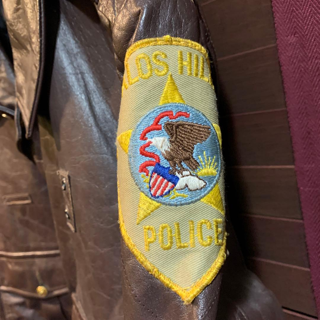 80年代USA palos hllls police ILレザージャケット古着