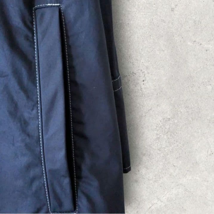 jonnlynx ジョンリンクス コットン ロング シャツワンピース ネイビー