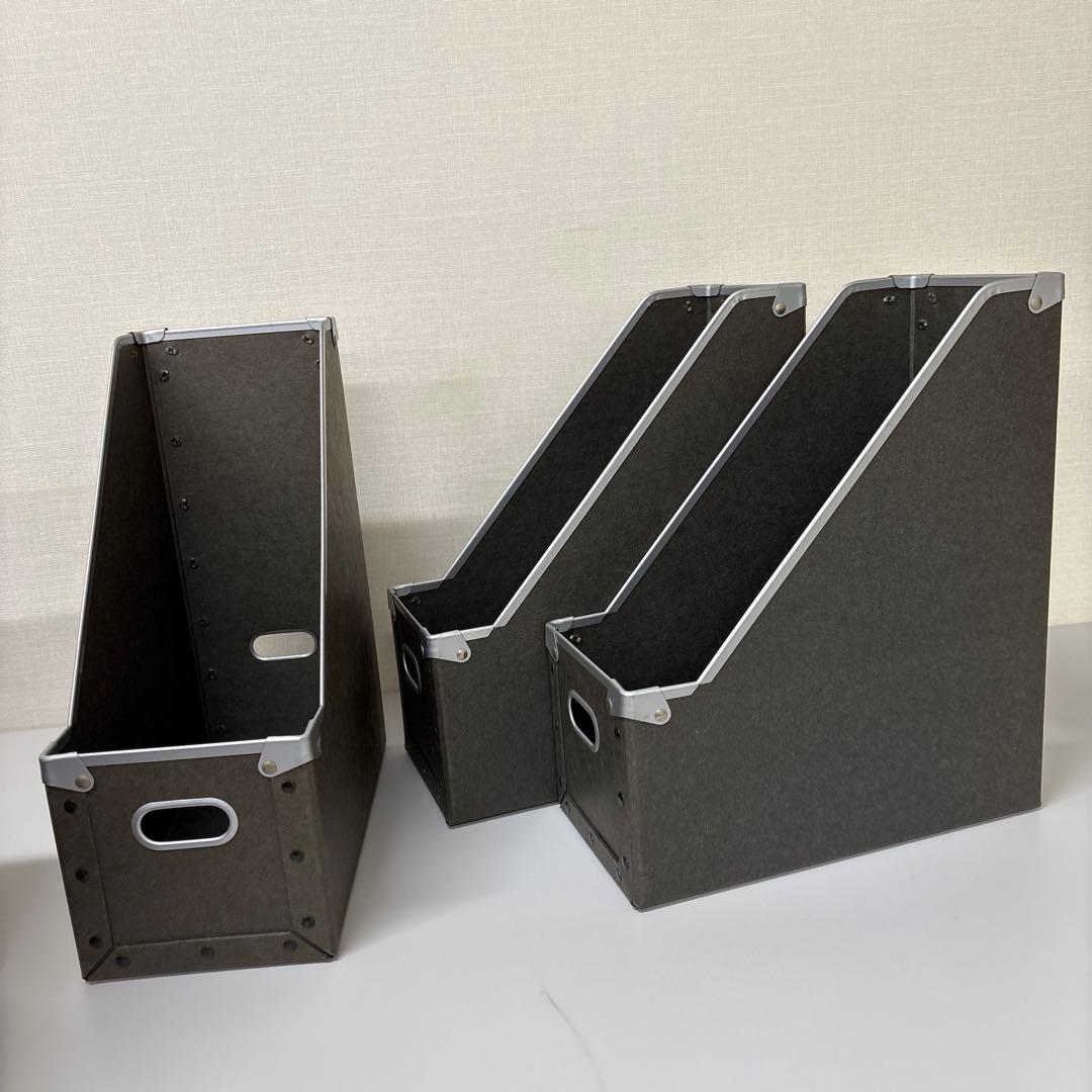 3個　無印良品　硬質パルプ　スタンドファイルボックス