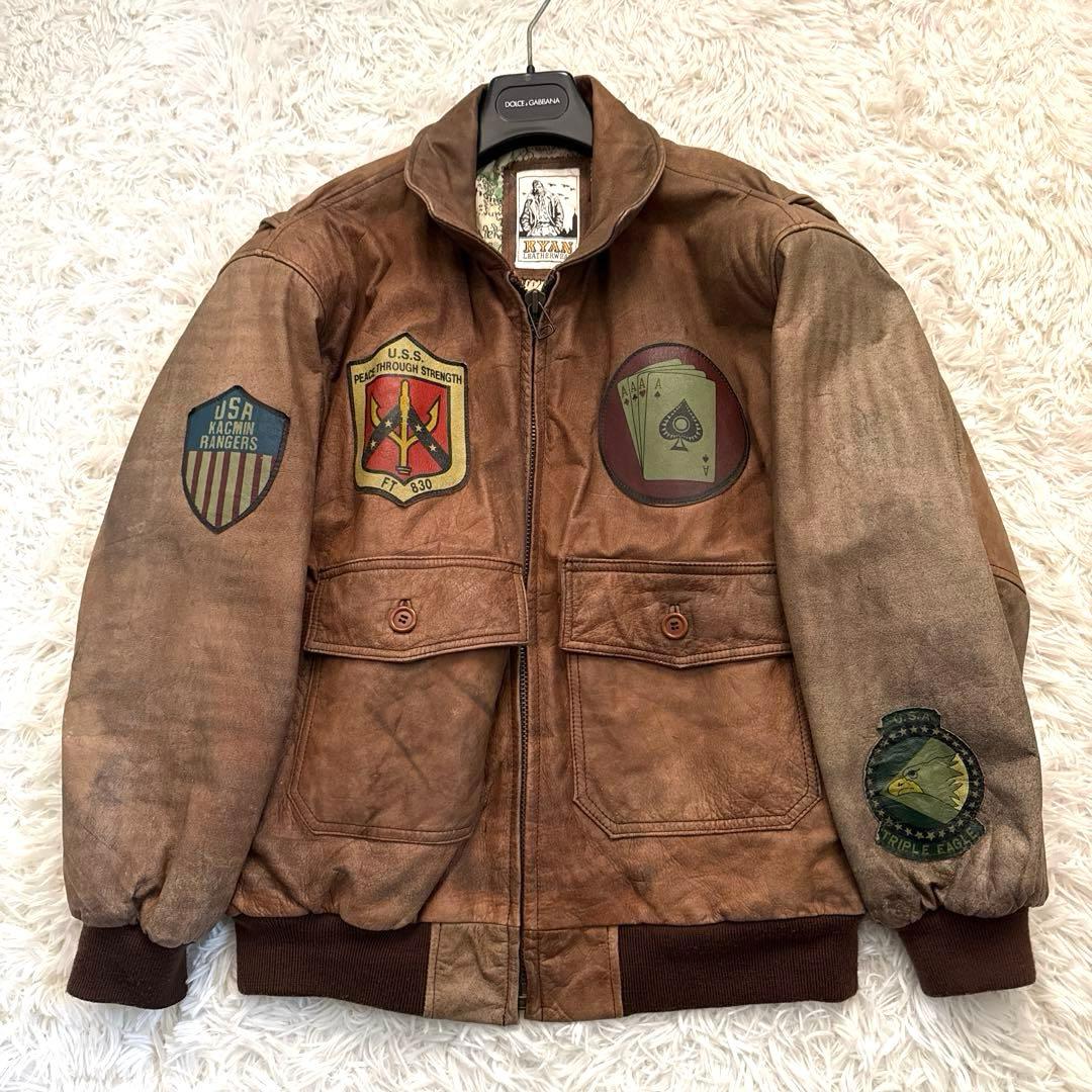 RYAN LEATHERWEAR牛革レザー ジャケット A-2フライトジャケット