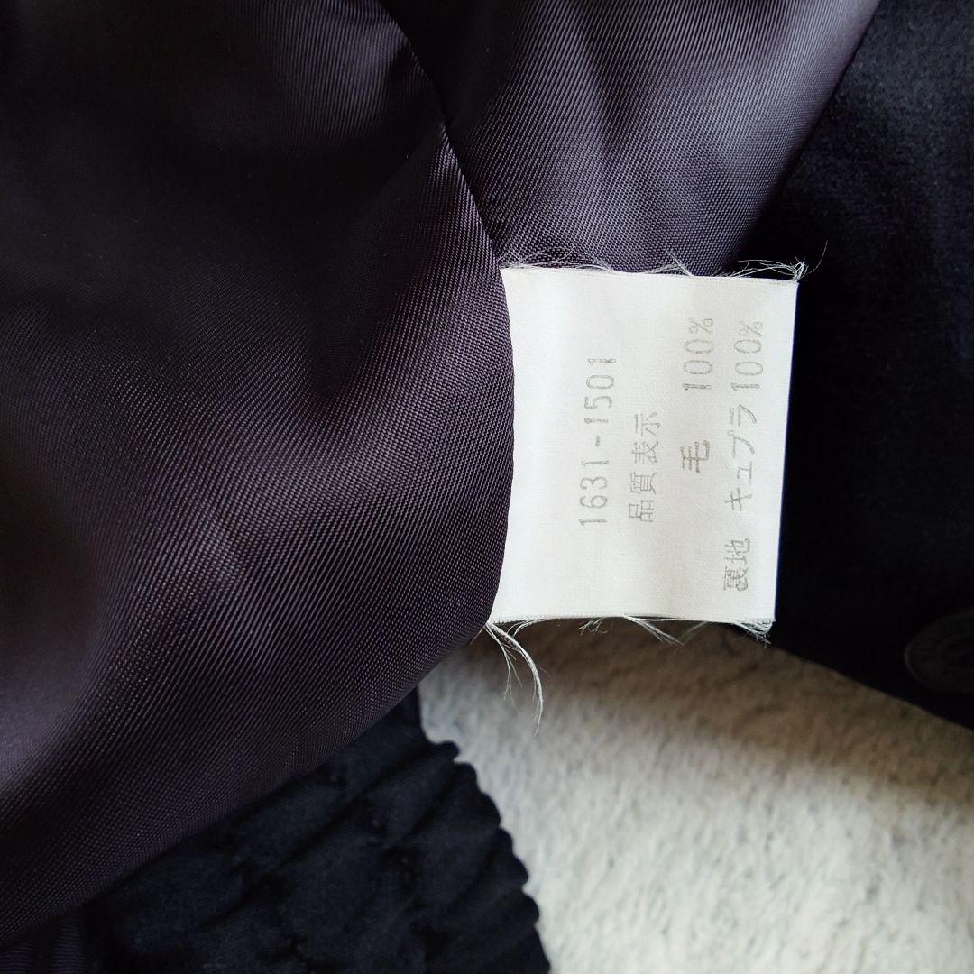 BLACK PIA ウール　短丈　ダブルライダース　刺繍　ライカ　Lサイズ 黒