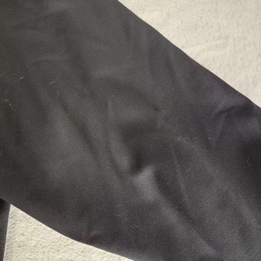 BLACK PIA ウール　短丈　ダブルライダース　刺繍　ライカ　Lサイズ 黒