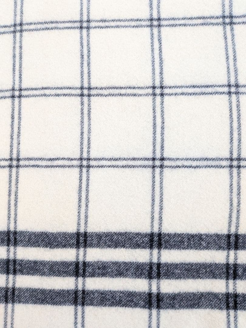 ラルフローレン　ブランケット　ホワイト&ブルー　WOOL100%　アウトドア