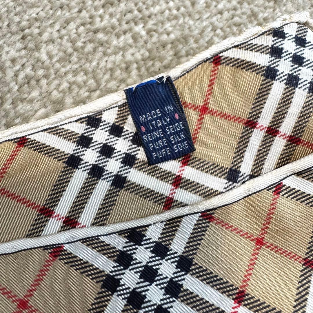 BURBERRYS バーバリー 大判 シルク スカーフ ノバチェック 犬 ドッグ