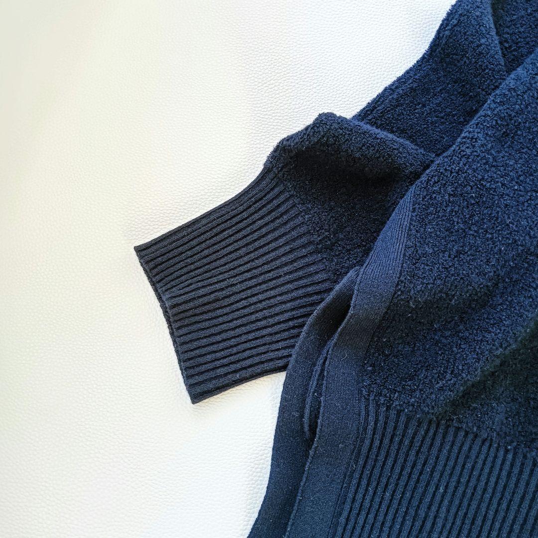 美品✨《アドーア》ウールパイルリバーシブルニットフーデ 洗える ゆったり 長袖