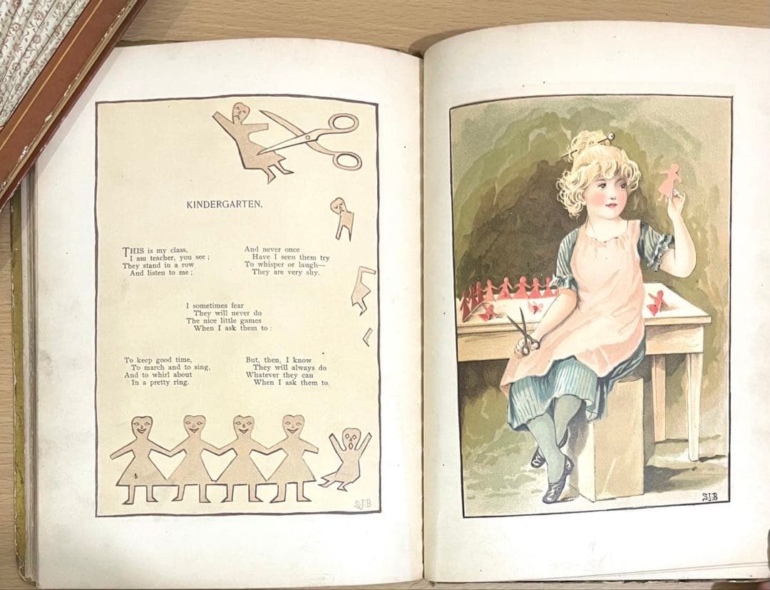 No349希少 アンティーク 古書 洋書 絵本 ビクトリアン児童書 童謡 詩集