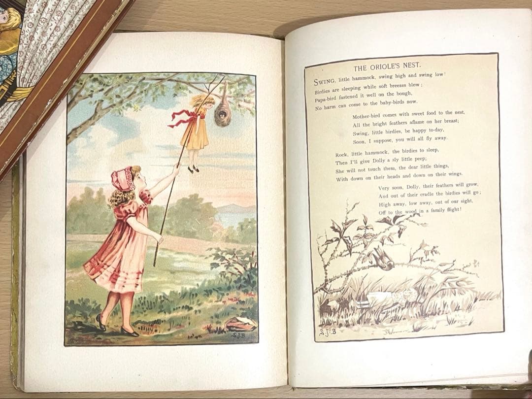 No349希少 アンティーク 古書 洋書 絵本 ビクトリアン児童書 童謡 詩集