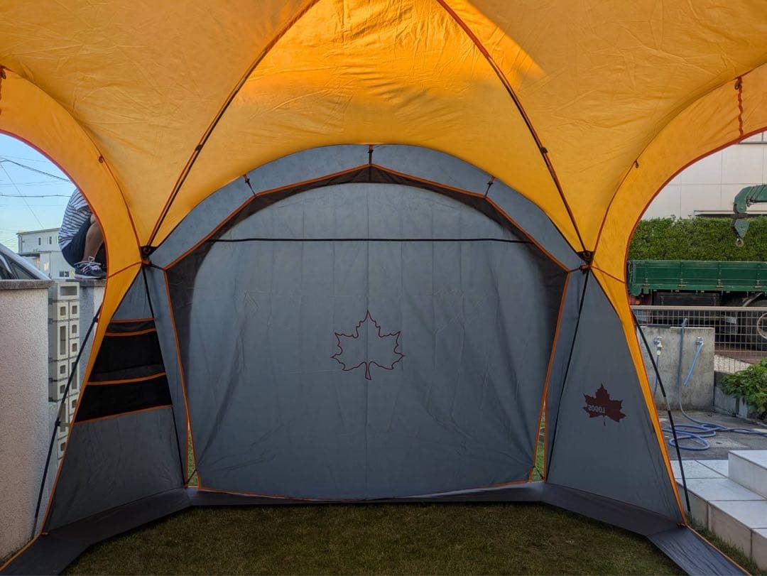 【直接取引】LOGOS ドーム型タープ オレンジ/グレー