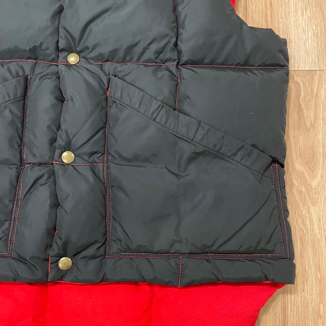 80's USA製 COMFY リバーシブル ダウンベスト 赤×黒 L