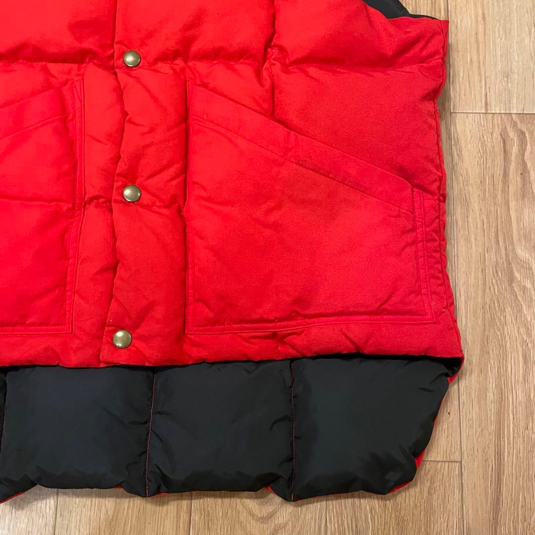 80's USA製 COMFY リバーシブル ダウンベスト 赤×黒 L