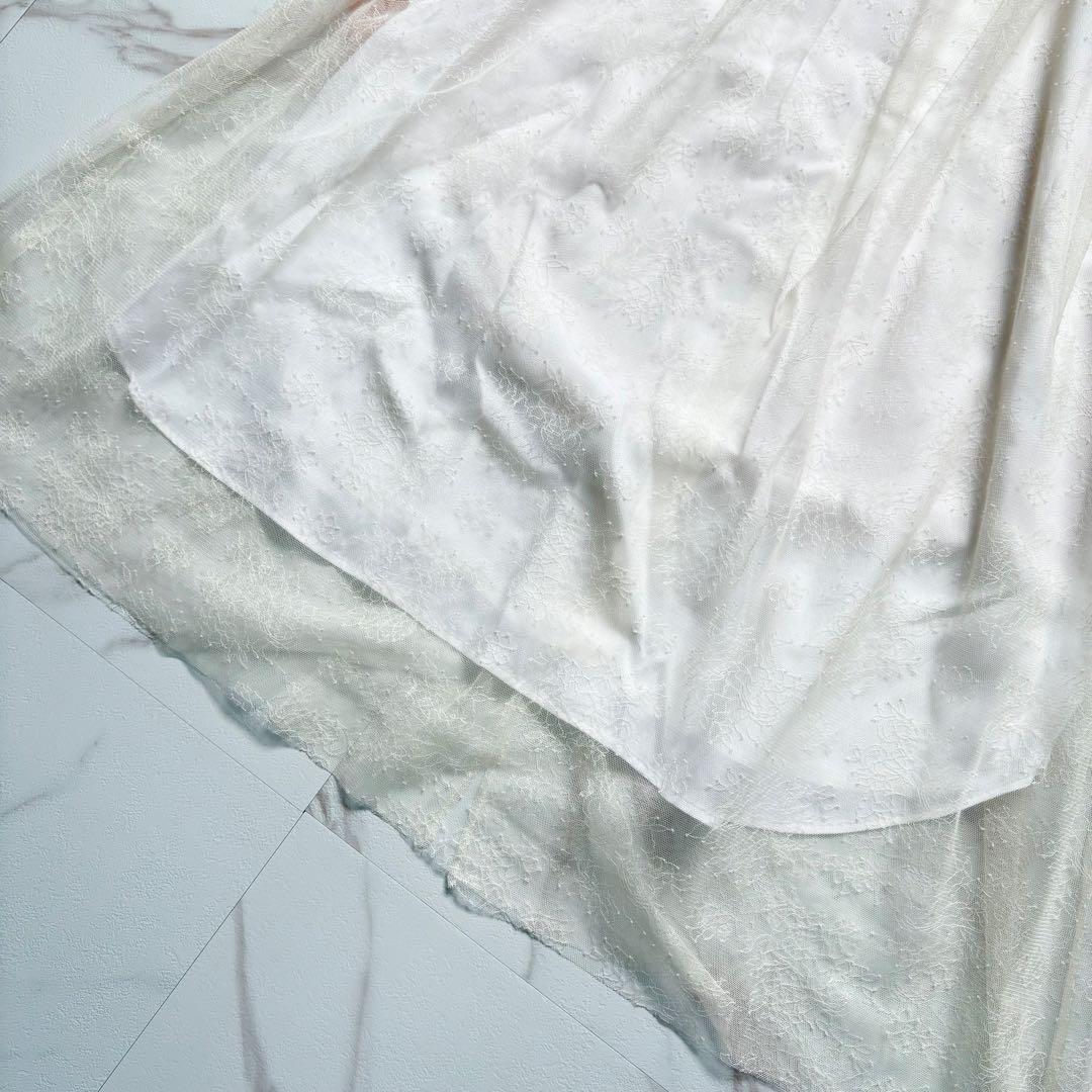 未使用タグ付◆定価7.4万 ミュベール レース すずらん ビジュー パールドレス