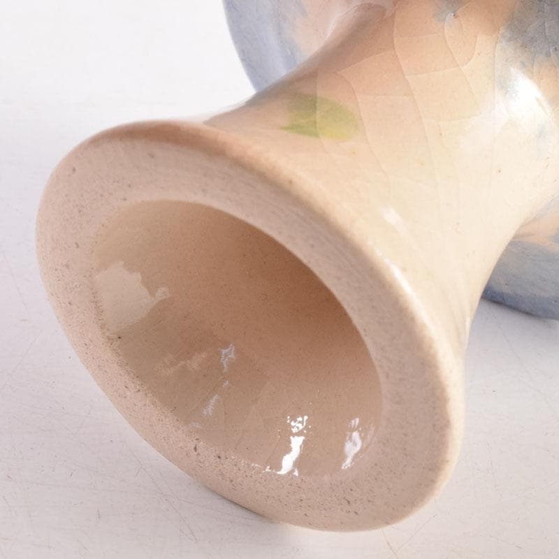 茶道具　楽入窯造　白楽　朝顔　蓋置　共箱　C　8439