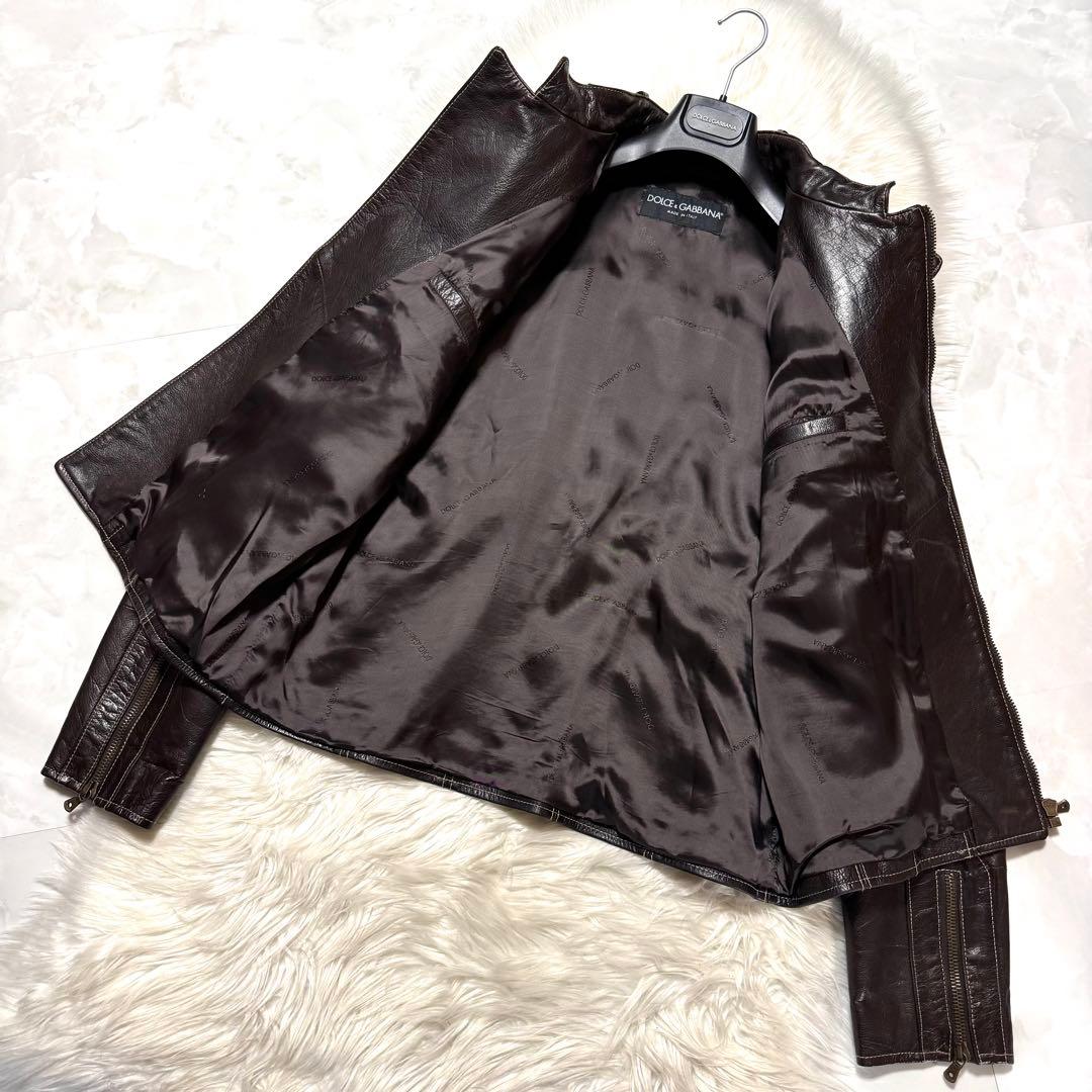 美品 カタログ掲載モデル ドルチェ＆ガッバーナ バッファロー レザージャケット