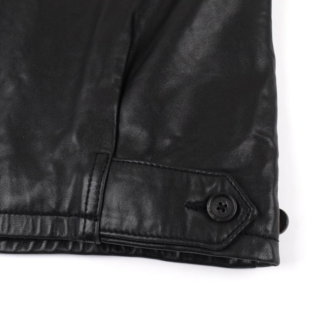 90s Ralph Lauren Leather Jacket BLACK L！