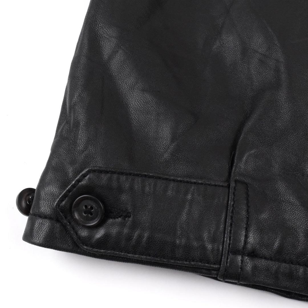 90s Ralph Lauren Leather Jacket BLACK L！