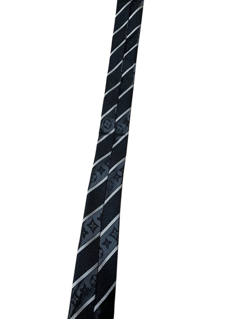 美品 LOUIS VUITTON ルイヴィトン ネクタイ モノグラム ストライプ