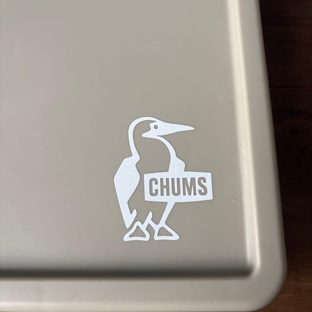 チャムス　キャンパーホールディングコンテナ＋テーブルセット　カーキS ※中古