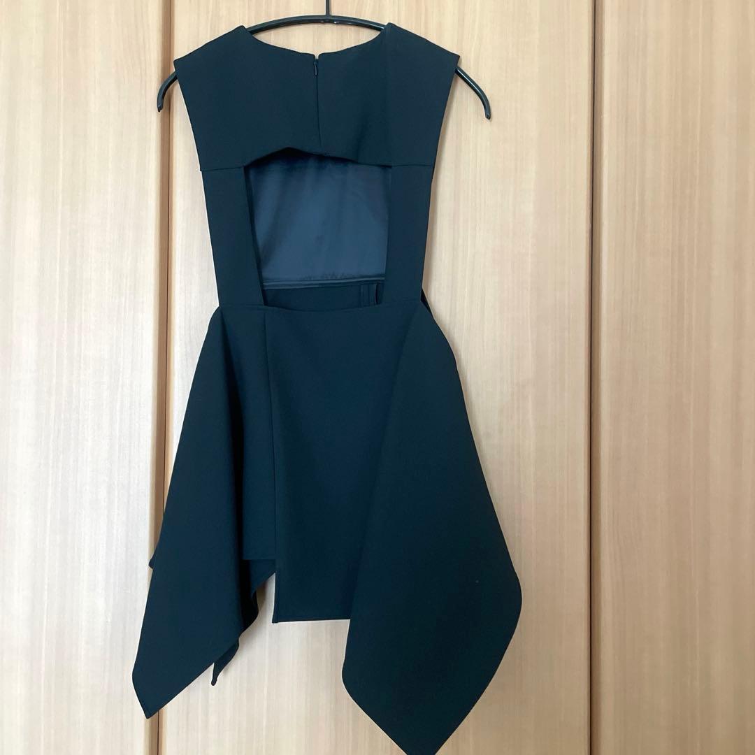 エンフォルド ダブルクロス ドレープベスト ブラックenfold