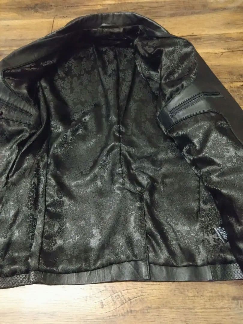 ★新品未使用 Liugoo Leathers ブラックレザーテーラードジャケット