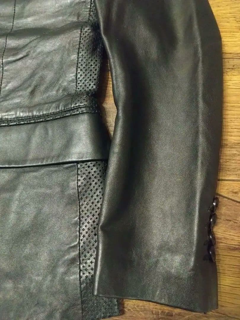★新品未使用 Liugoo Leathers ブラックレザーテーラードジャケット